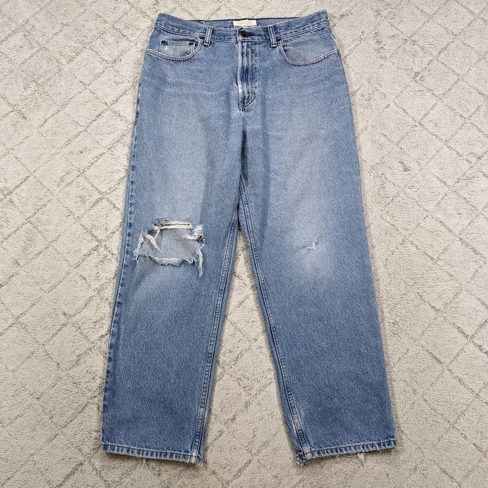 Vintage Old Navy Jeans Men's 34x30 Blue Light Baggy Distress Cotton Skater 90’s